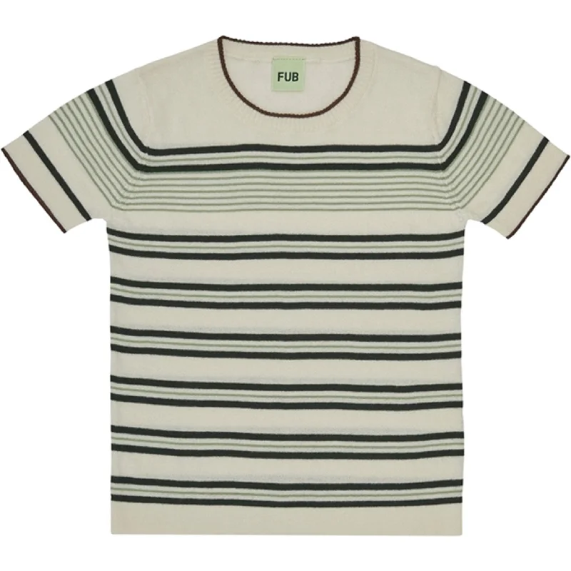 FUB Striped T-Shirt Ecru/Deep Green