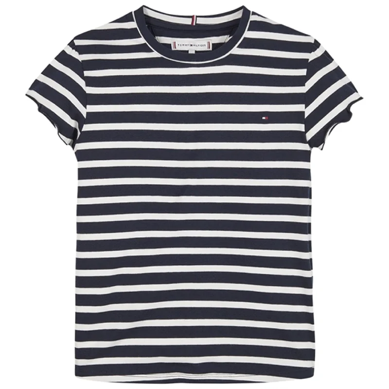 Tommy Hilfiger Striped Ruffle T-shirt Desert Sky Stripe