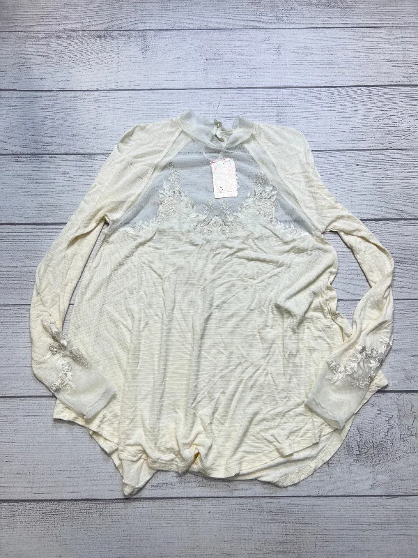 New! Top Long Sleeve By Free People In Cream, Size: M