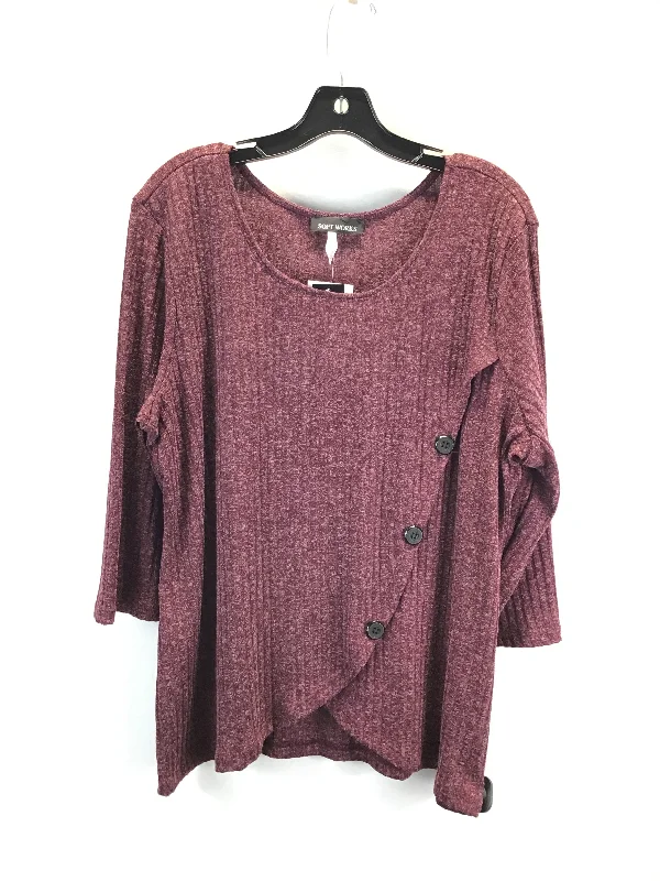 Top 3/4 Sleeve By Clothes Mentor In Purple, Size: Xxl