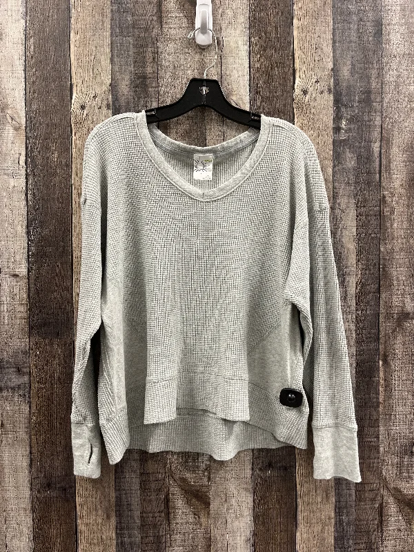 Top Long Sleeve By Aerie In Grey, Size: S