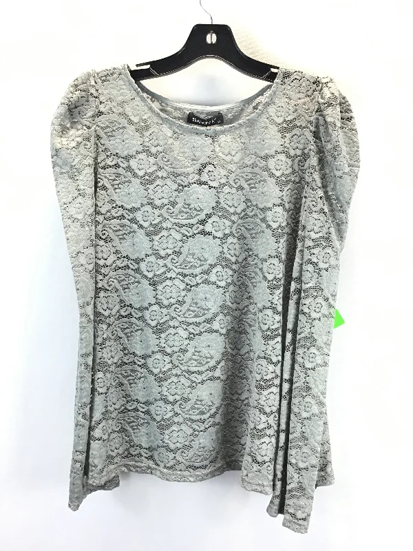 Top Long Sleeve By Allegra K In Grey, Size: 1x