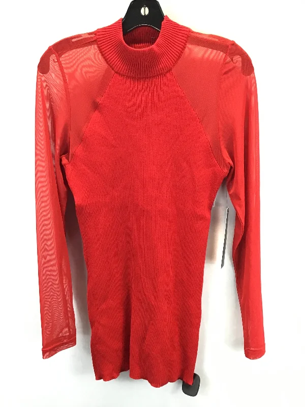 Top Long Sleeve By Almost Famous In Red, Size: 2x