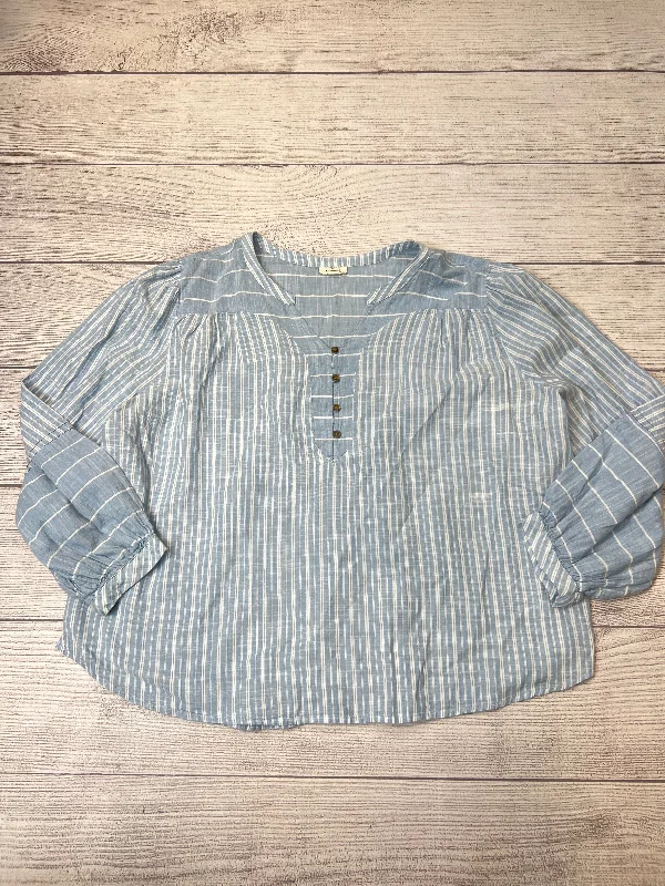 Top Long Sleeve By Ana In Striped Pattern, Size: Xxl