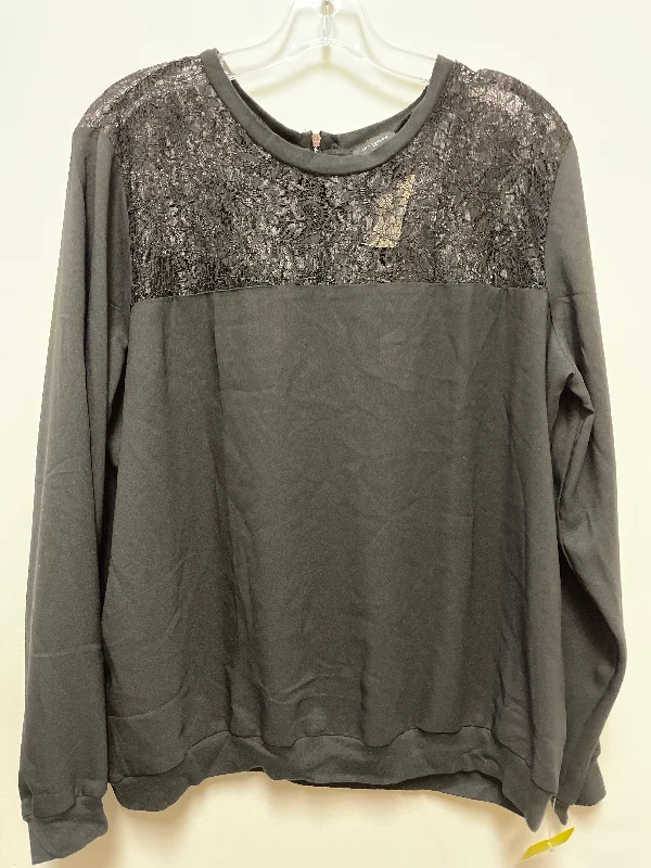 Top Long Sleeve By Ann Taylor In Black, Size: Xl