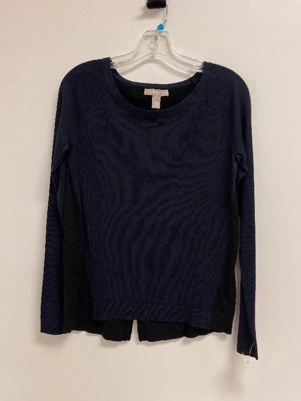 Top Long Sleeve By Banana Republic In Black & Blue, Size: Xs