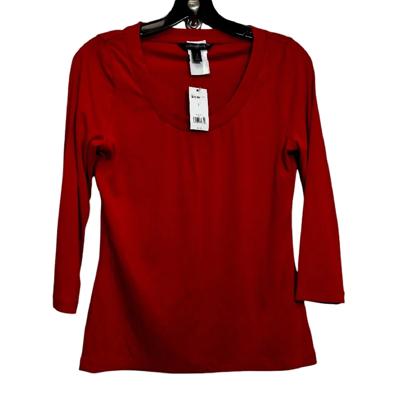 Top Long Sleeve By Banana Republic O In Red, Size: S