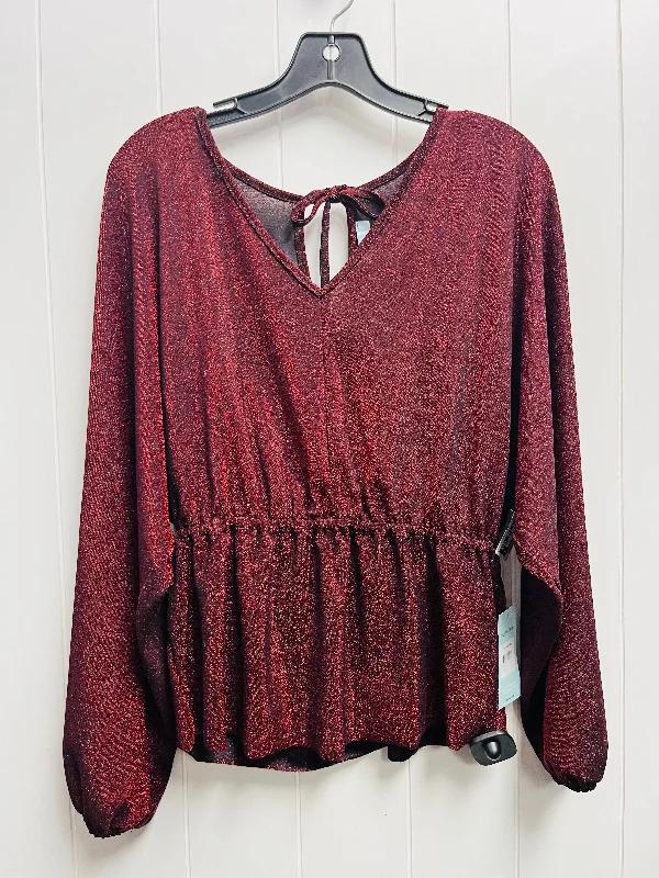 Top Long Sleeve By blue sol In Red, Size: S