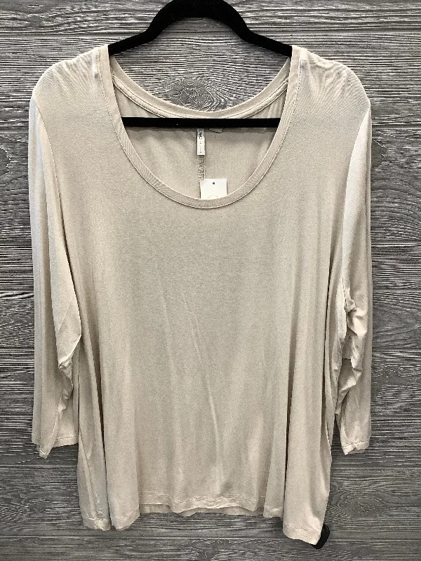 Top Long Sleeve By Cato In Beige, Size: 3x