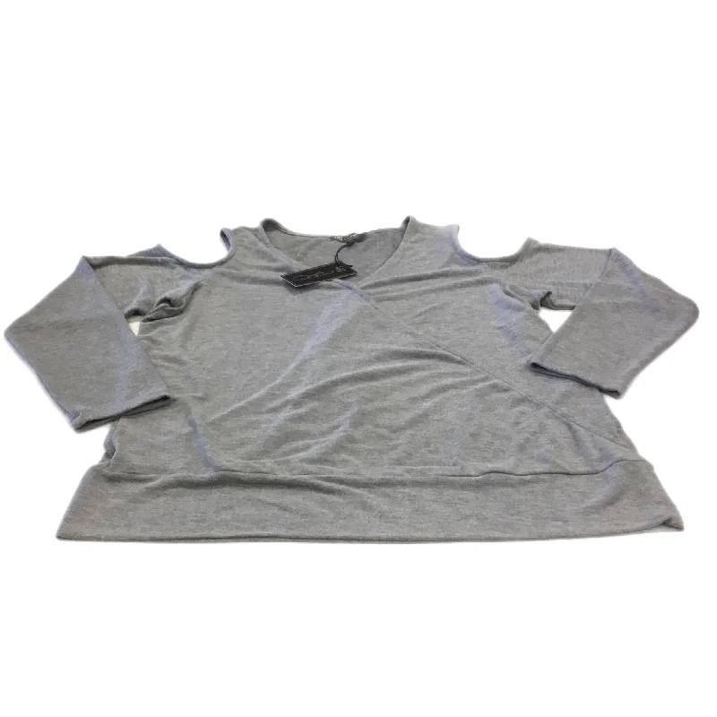 Top Long Sleeve By Clothes Mentor In Grey, Size: Xl