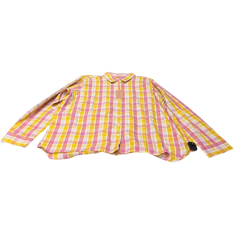 Top Long Sleeve By Evys Tree In Pink & Yellow, Size: 2x