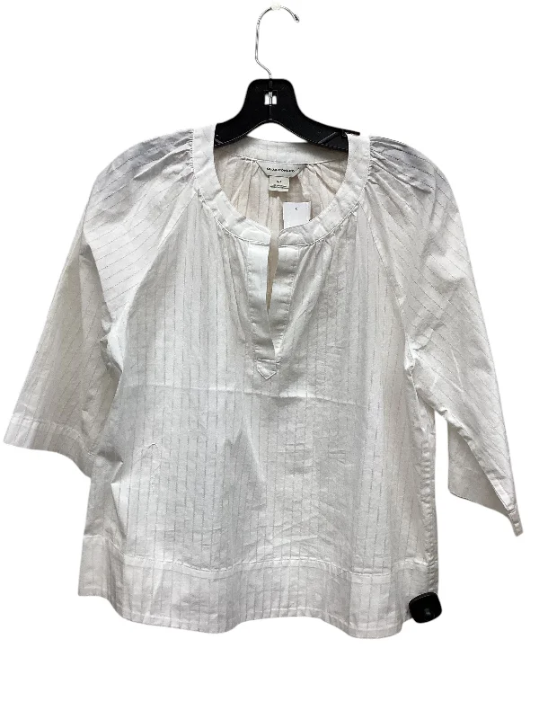 Top Long Sleeve By Club Monaco In White, Size: S