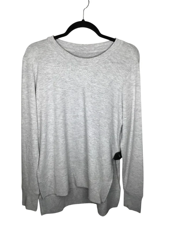 Top Long Sleeve By Cmc In Grey, Size: L