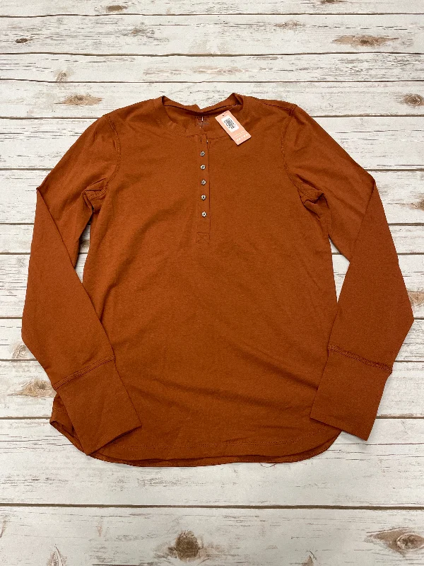 Top Long Sleeve By Cme In Brown, Size: M