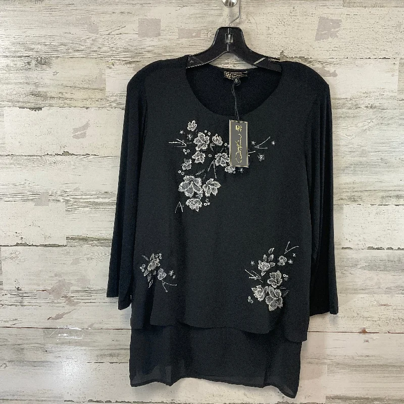 Top Long Sleeve By Diane Gilman In Black, Size: S