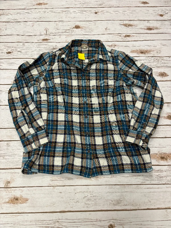 Top Long Sleeve By Duluth Trading In Plaid Pattern, Size: M