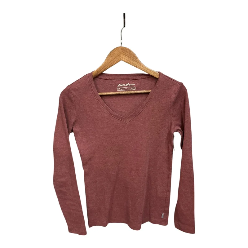 Top Long Sleeve By Eddie Bauer In Red, Size: S