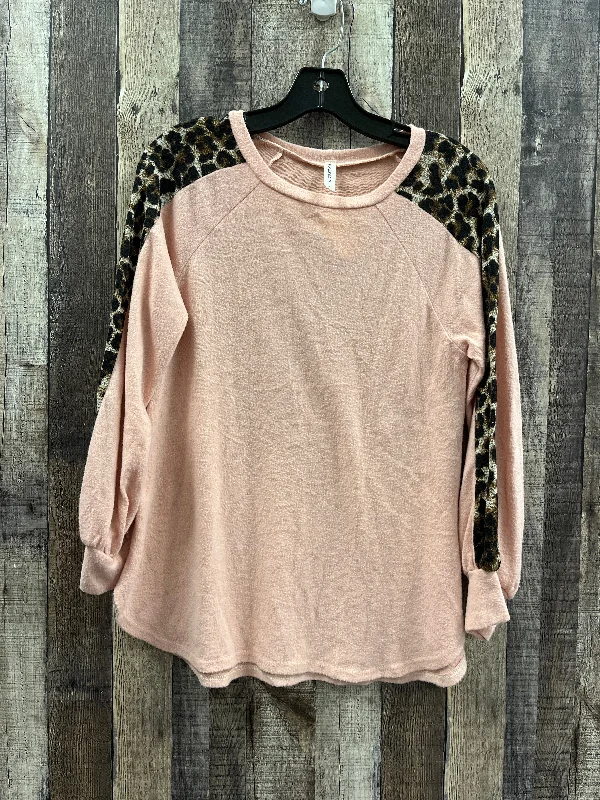 Top Long Sleeve By Emerald In Peach, Size: S