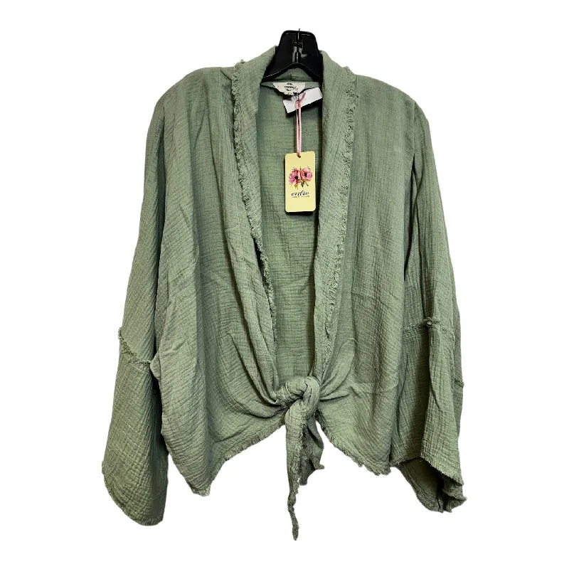 Top Long Sleeve By Entro In Sage, Size: S