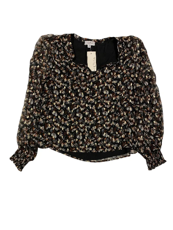 Top Long Sleeve By Evereve In Floral Print, Size: M