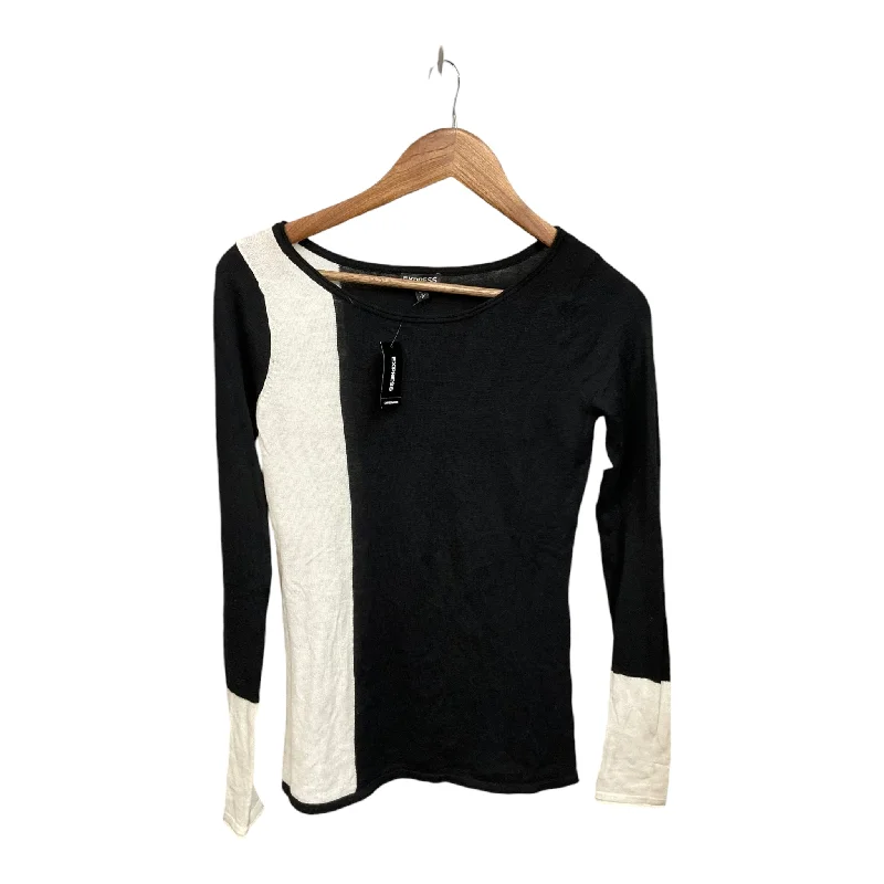 Top Long Sleeve By Express In Black & Cream, Size: S