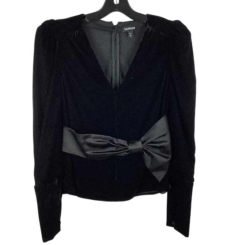 Top Long Sleeve By Express In Black, Size: Xs