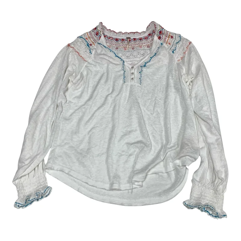 Top Long Sleeve By Free People In White, Size: S