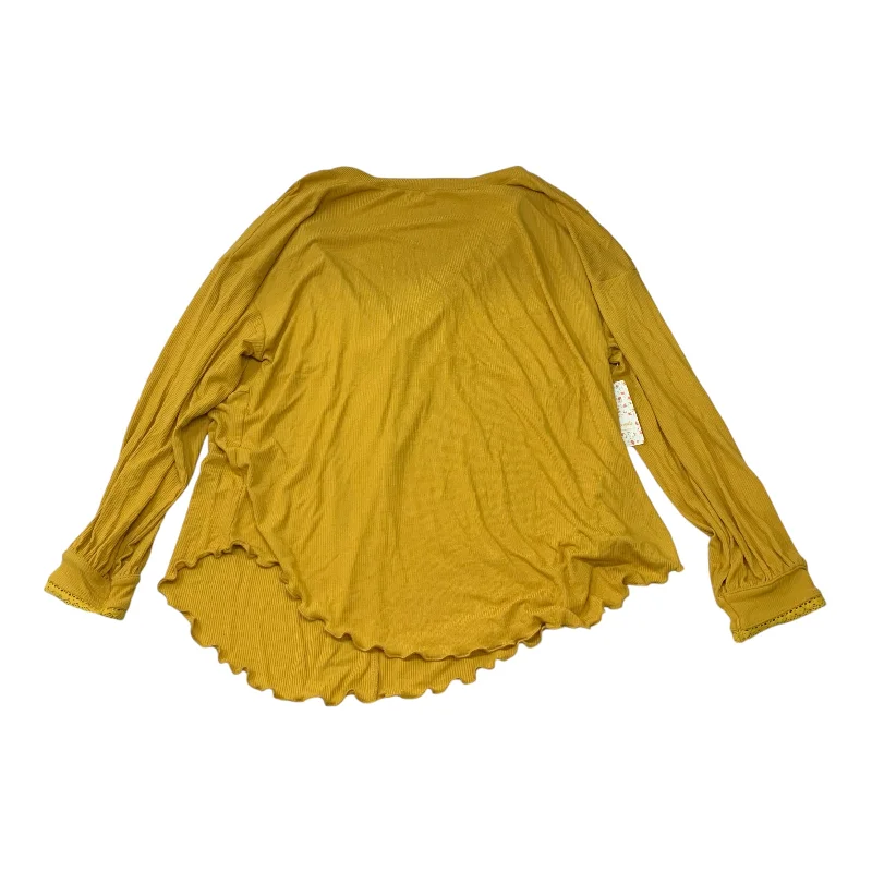 Top Long Sleeve By Free People In Yellow, Size: S