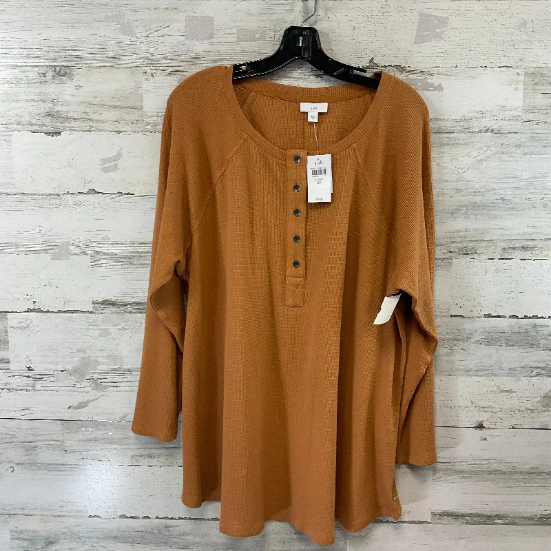 Top Long Sleeve By J. Jill In Brown, Size: 2x