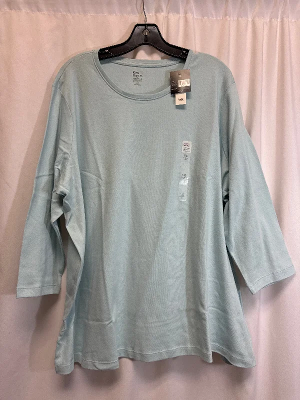 Top Long Sleeve By Kim Rogers In Teal, Size: 2x