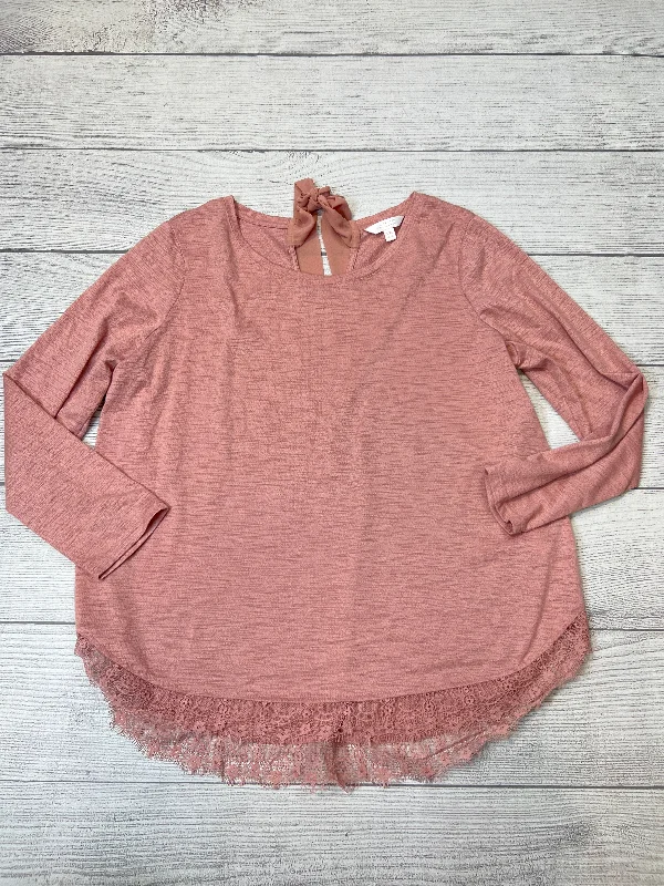 Top Long Sleeve By Lc Lauren Conrad In Pink, Size: Xxl