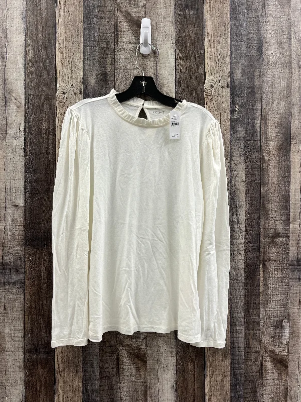 Top Long Sleeve By Loft In Cream, Size: L