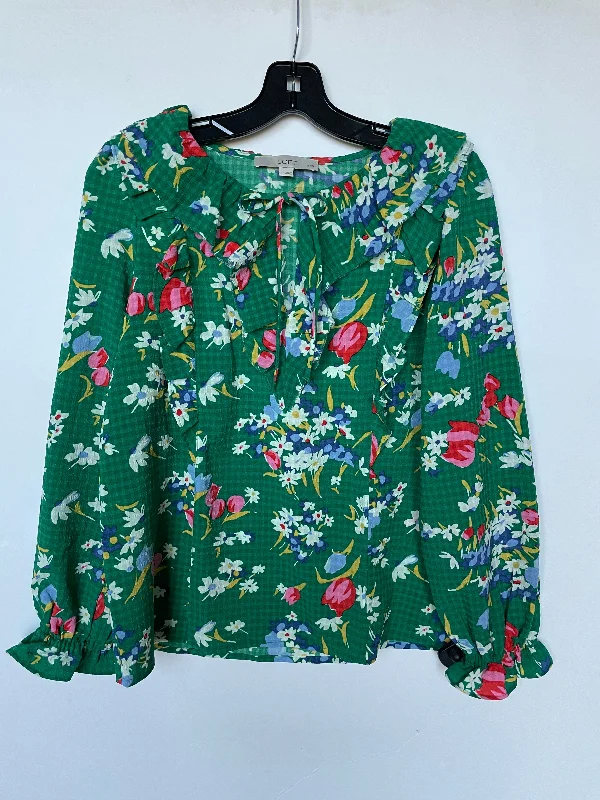 Top Long Sleeve By Loft In Green, Size: S