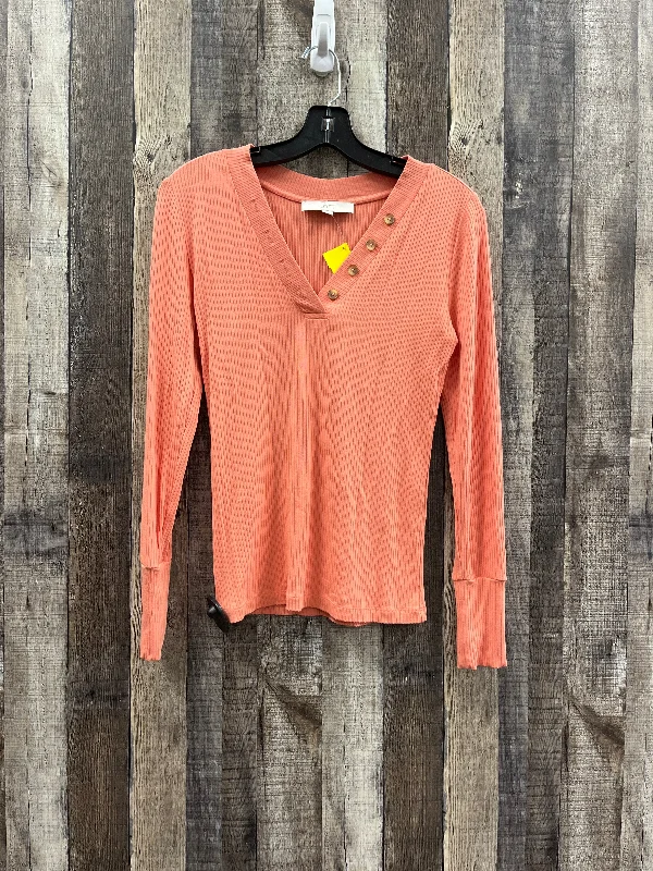 Top Long Sleeve By Loft In Peach, Size: S