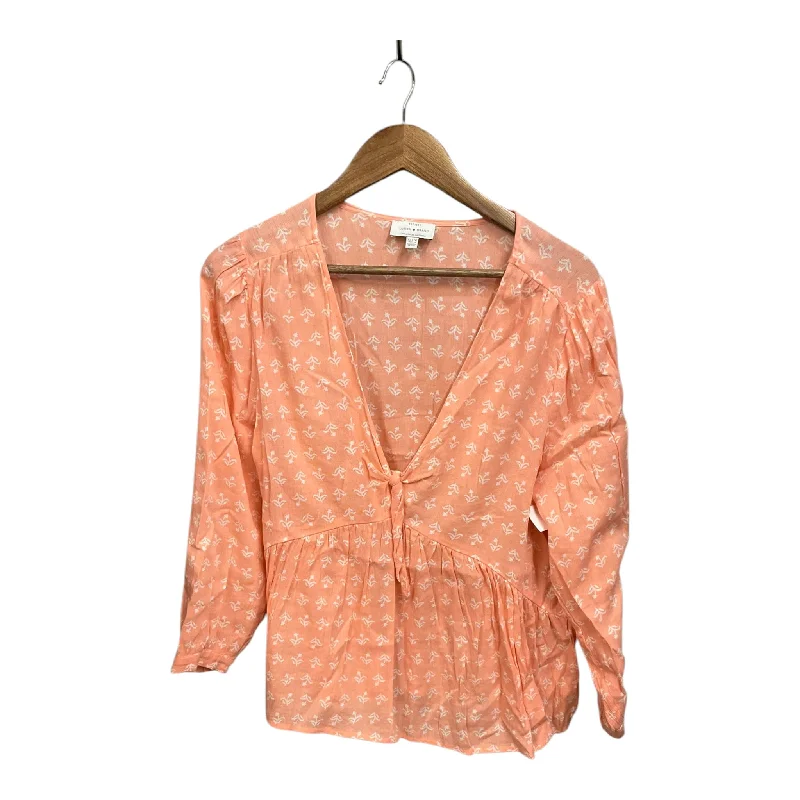 Top Long Sleeve By Lucky Brand In Peach, Size: Xl