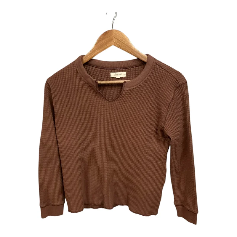 Top Long Sleeve By Madewell In Brown, Size: S