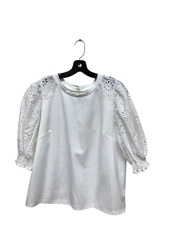 Top Long Sleeve By Melloday In White, Size: Xl