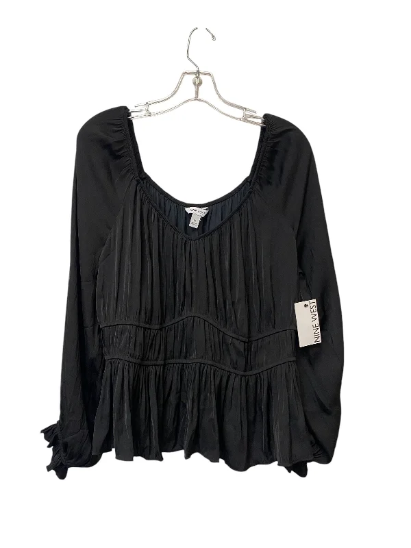 Top Long Sleeve By Nine West In Black, Size: Xl