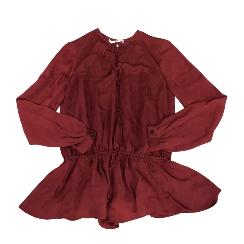 Top Long Sleeve By Rebecca Minkoff In Maroon, Size: S