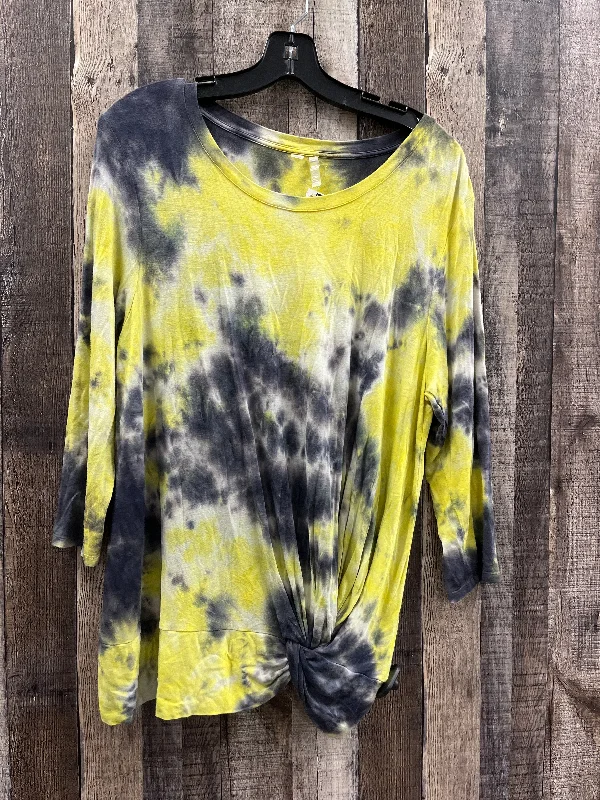 Top Long Sleeve By Silverwear In Tie Dye Print, Size: L