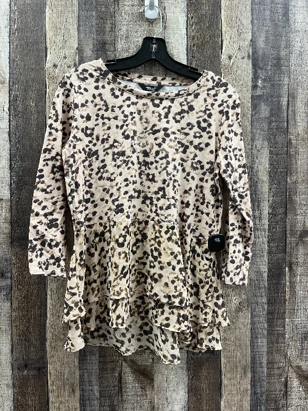 Top Long Sleeve By Simply Vera In Animal Print, Size: S