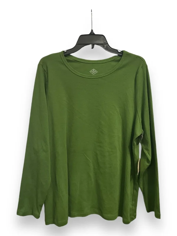 Top Long Sleeve By St John Collection In Green, Size: 2x