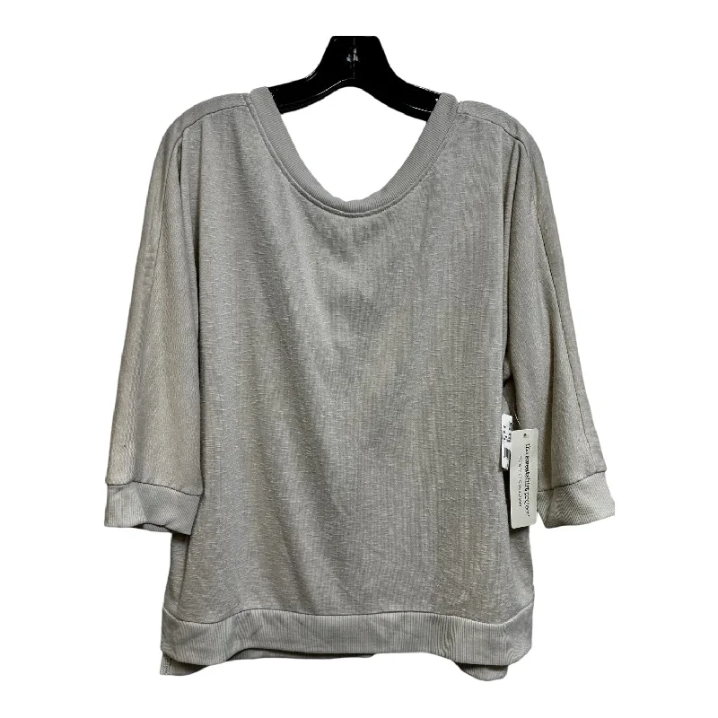 Top Long Sleeve By THE SWEATSHIRT PROJECT In Beige, Size: L