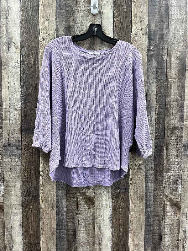 Top Long Sleeve By Time And Tru In Purple, Size: L