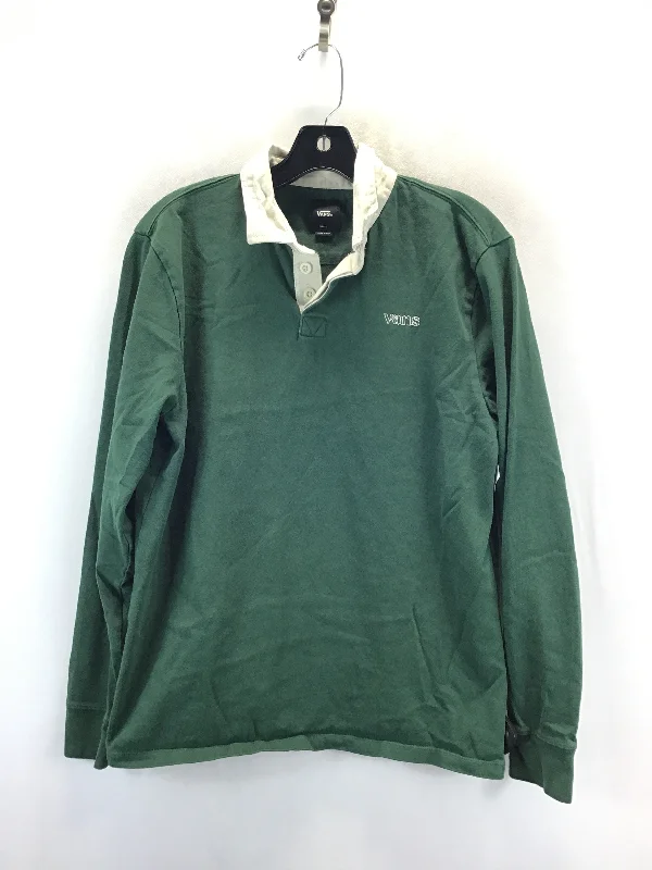 Top Long Sleeve By Vans In Green, Size: S