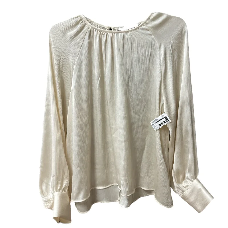 Top Long Sleeve By Zara In Cream, Size: M