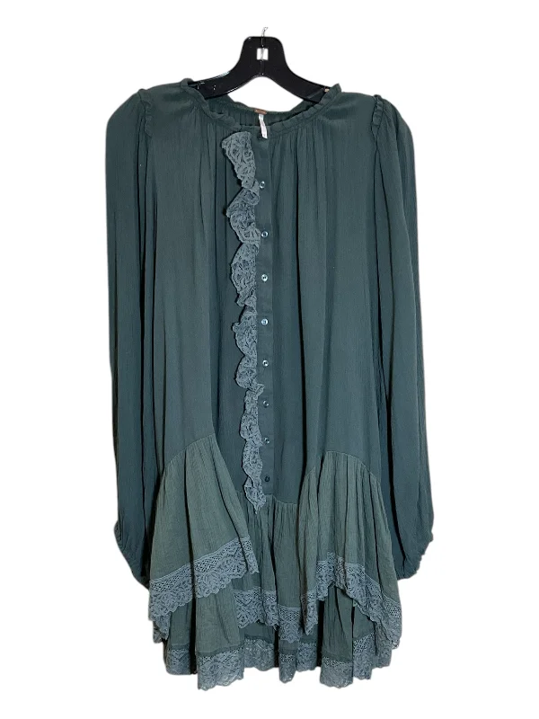 Tunic Long Sleeve By Free People In Green, Size: S