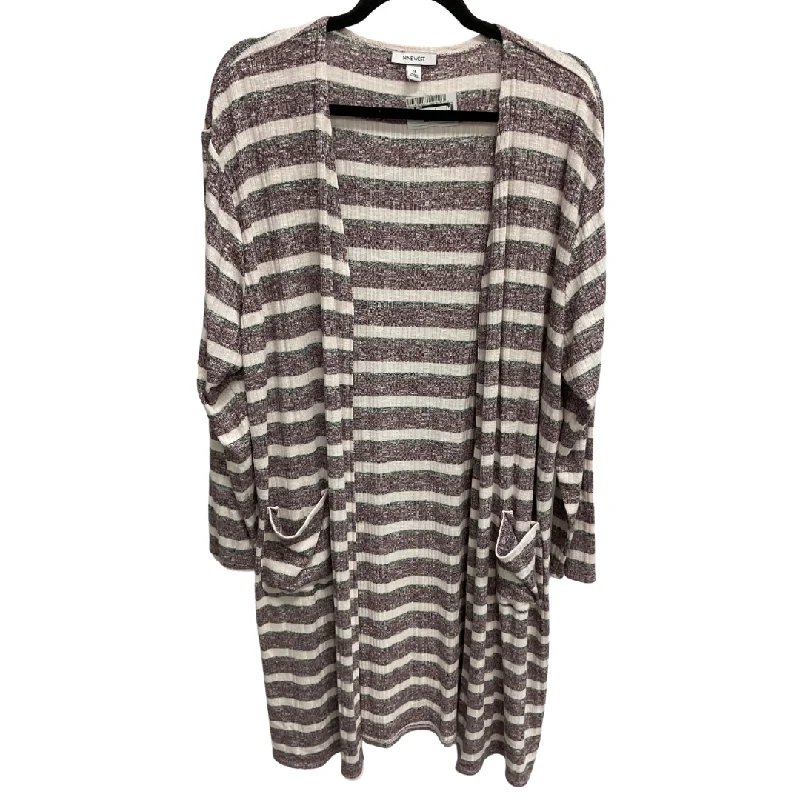 Cardigan By Nine West In Striped Pattern, Size: Xl