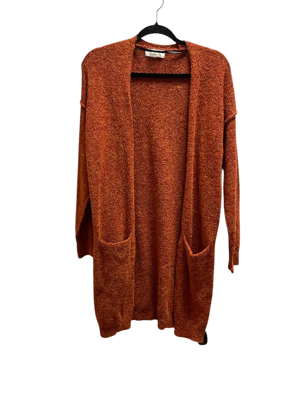 Sweater Cardigan By Anthropologie In Orange, Size: S