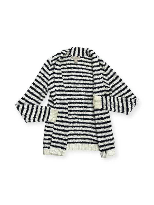 Sweater Cardigan By Banana Republic In Striped Pattern, Size: S